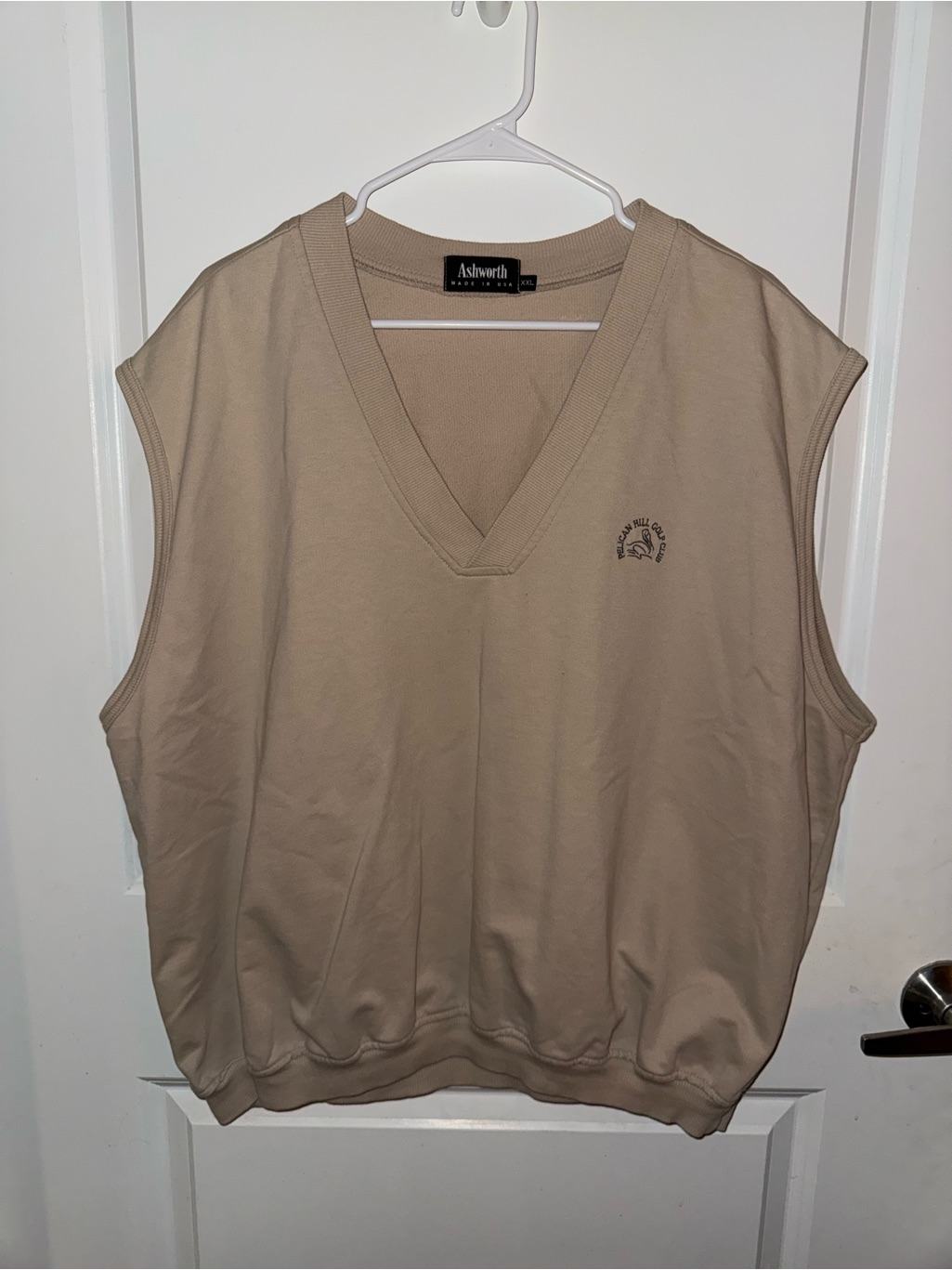 Ashworth Beige V-Neck Sweater Vest